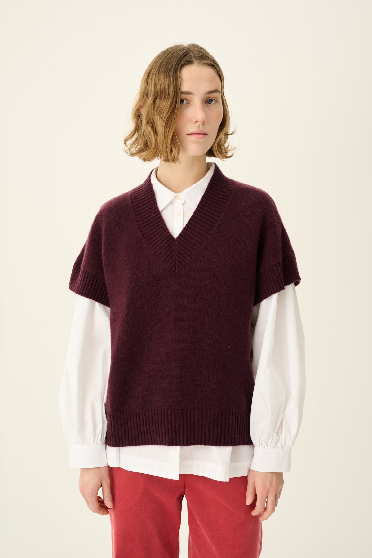 Rue de Tokyo Pull Kyro Merino Cashmere Aubergine