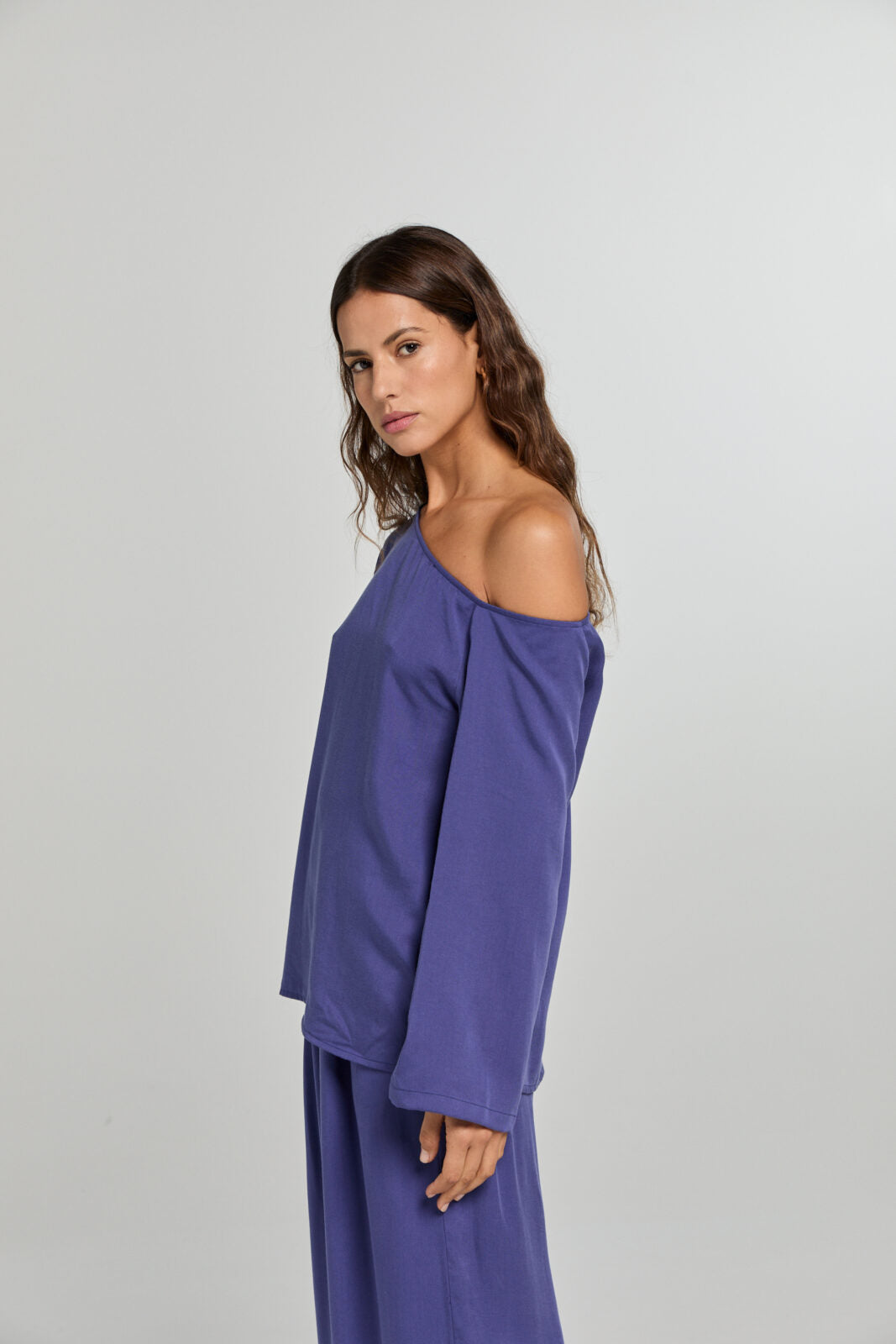 Liv The Label Top Off Shoulder Mick Blue (Paars)