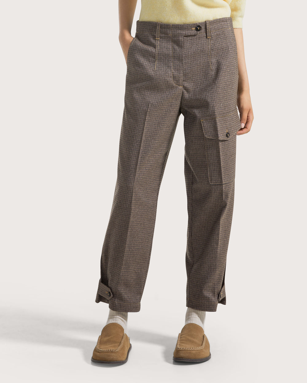 19.70 Broek Taupe Pied de Poule