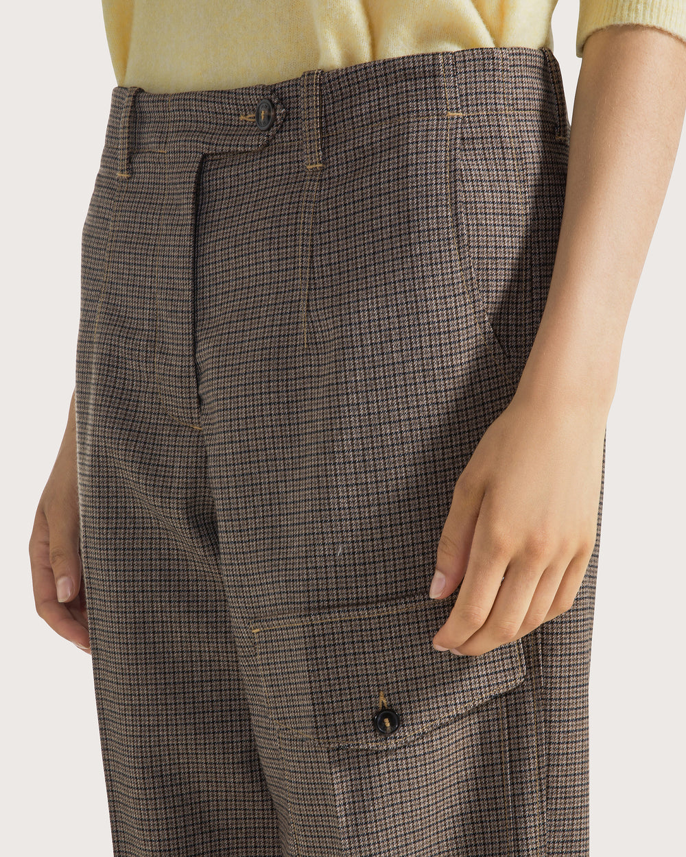 19.70 Broek Taupe Pied de Poule