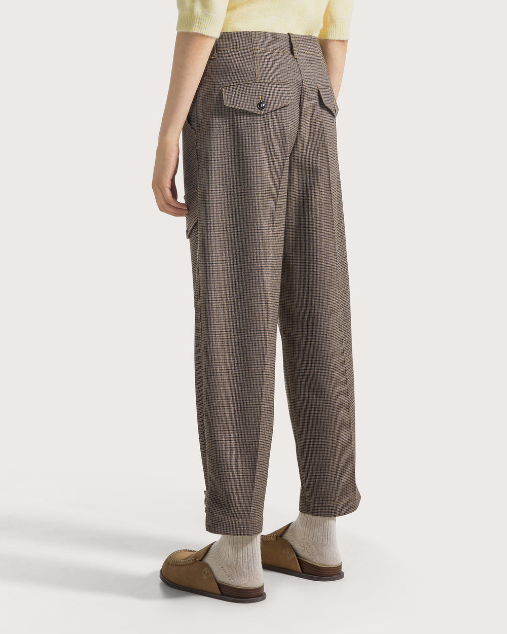 19.70 Broek Taupe Pied de Poule