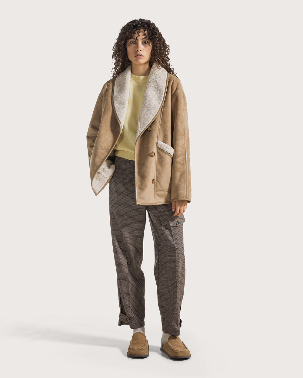 19.70 Broek Taupe Pied de Poule