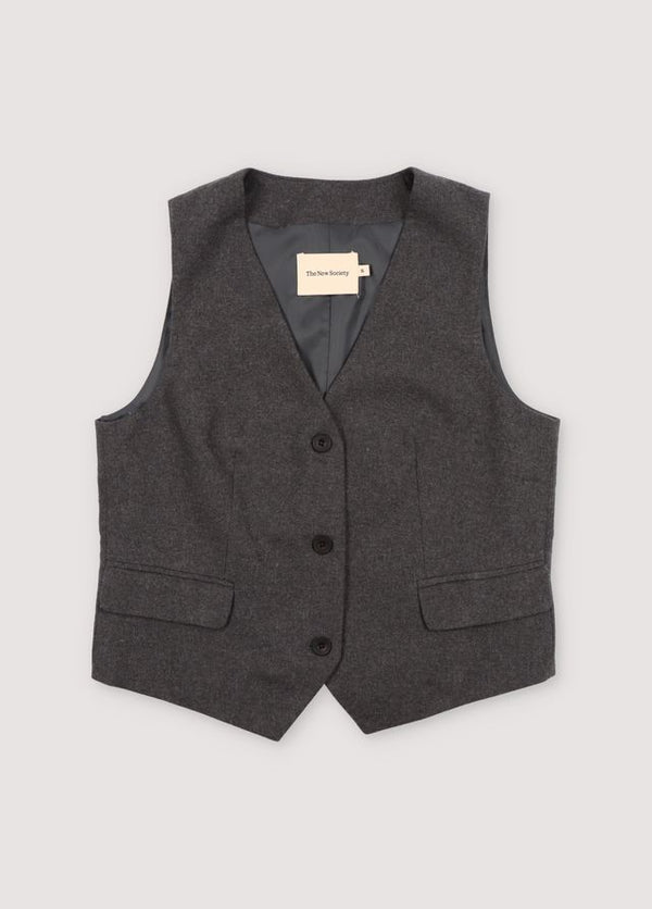 OUTLET The New Society Women Waistcoat Brooklyn Graphite Mist