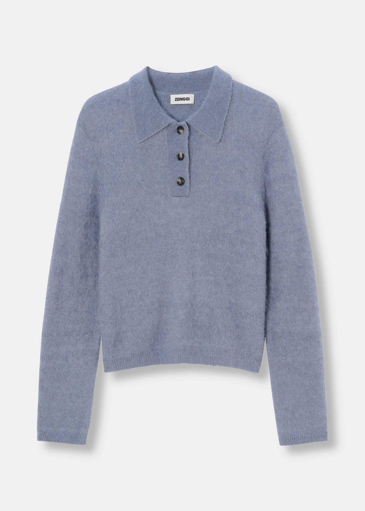 Zenggi Pull Polo Alpaca Blue Haze
