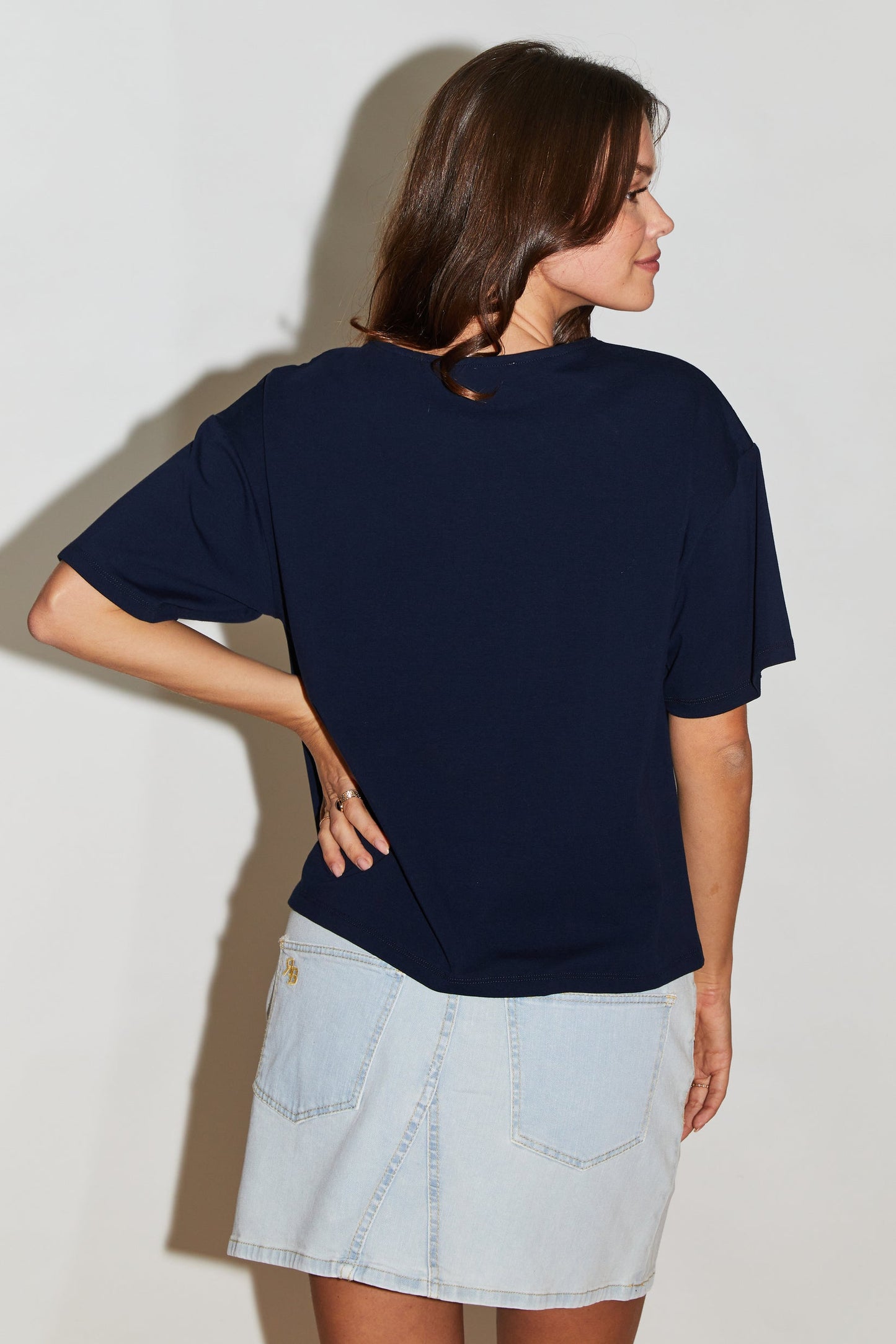 Re/Born T-Shirt Korte Mouw Ronde Hals Zoe Dark Blue