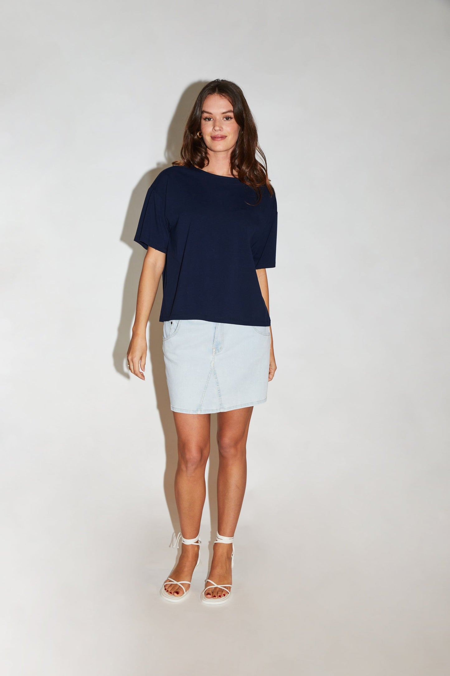 Re/Born T-Shirt Korte Mouw Ronde Hals Zoe Dark Blue