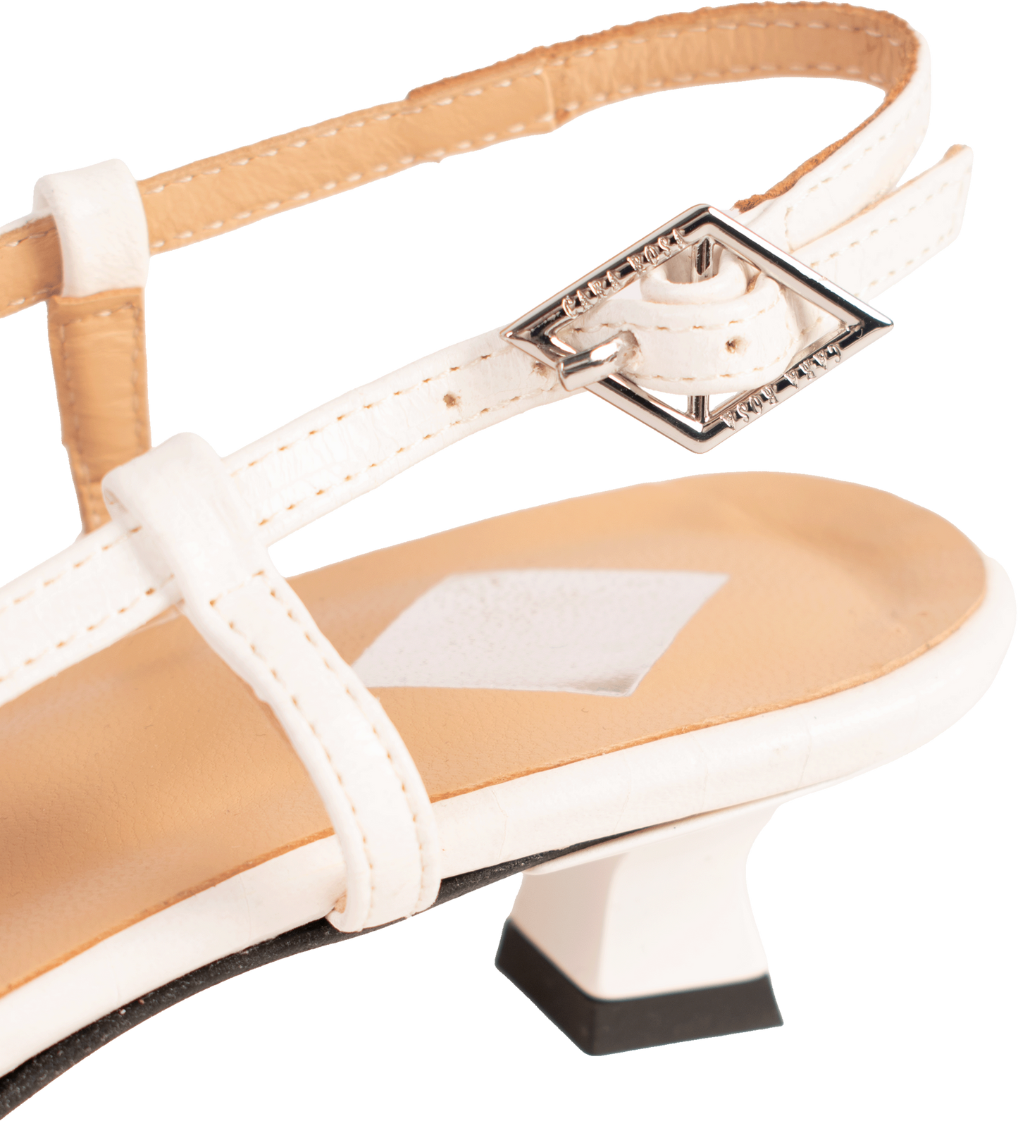 Cara Rosa Schoenen Slingback Kitten Heel Laura Croco Cream