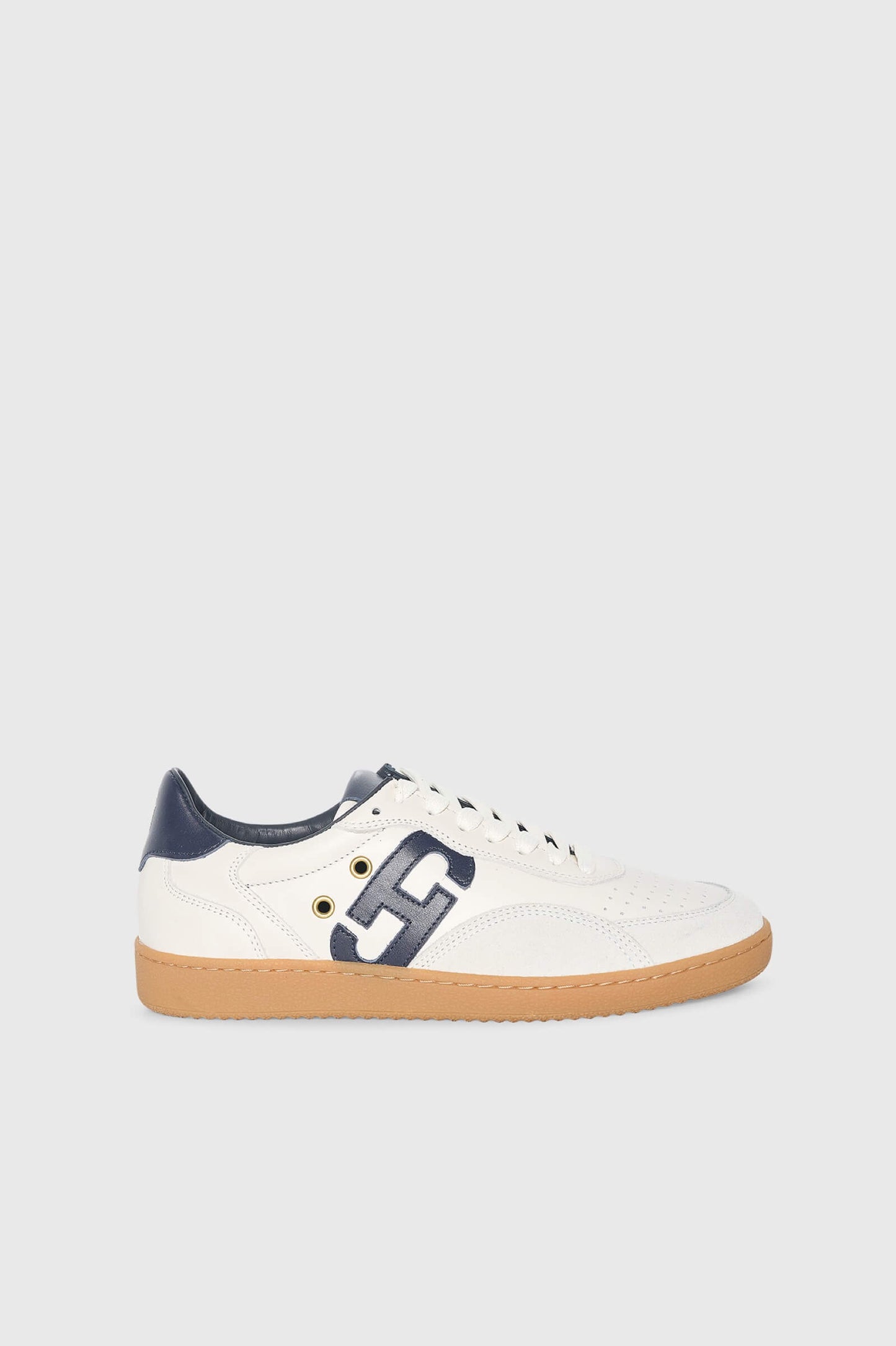 Janice Sneakers Stanley Wit Donkerblauw Leer
