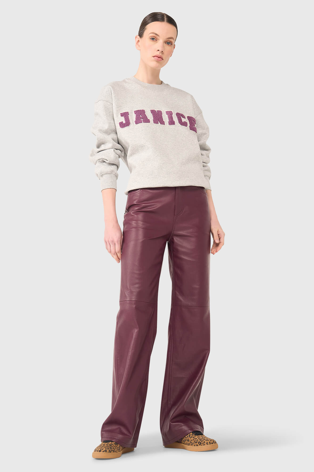 Janice Sweater Andy Grey Aubergine