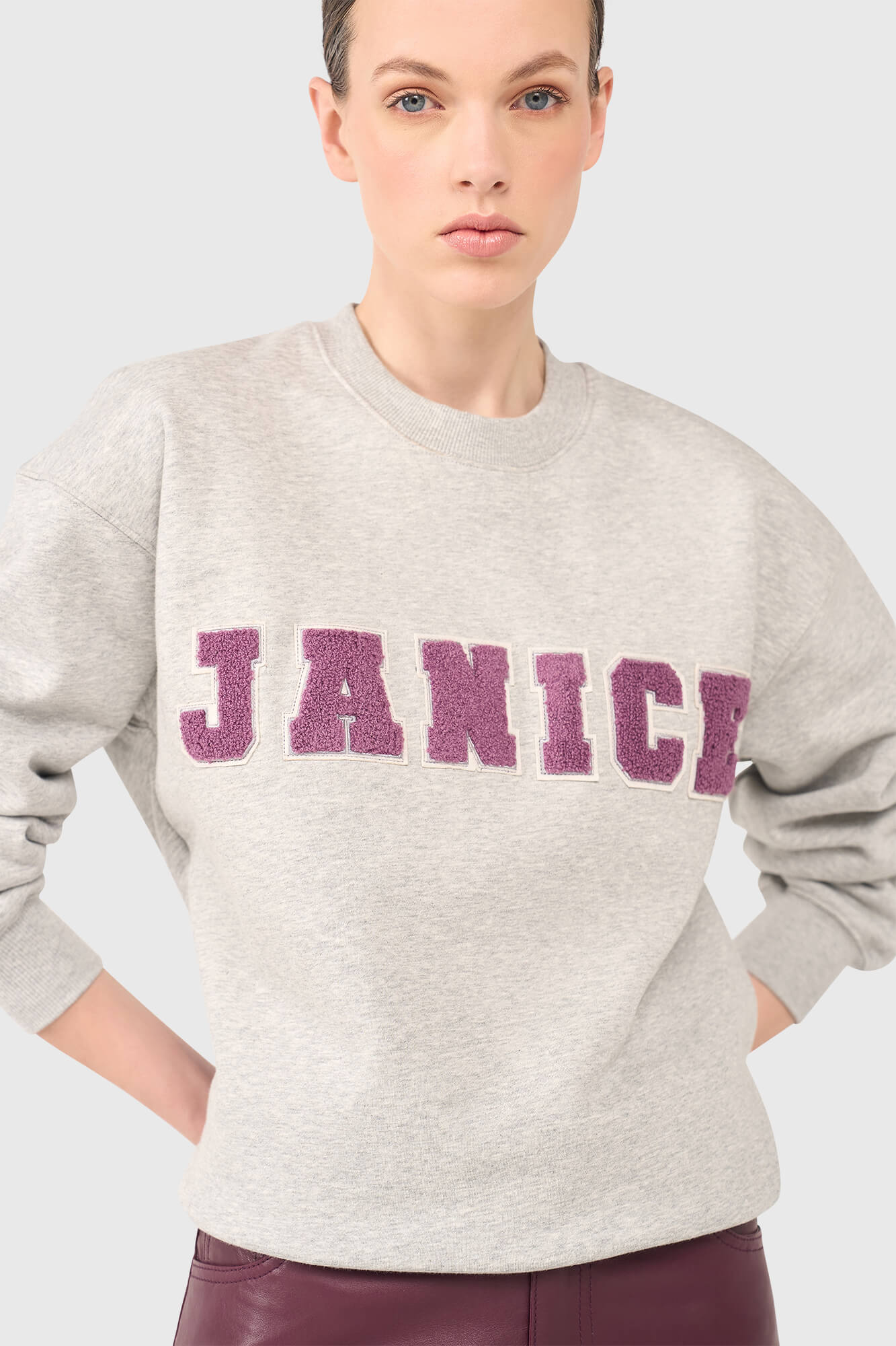 Janice Sweater Andy Grey Aubergine