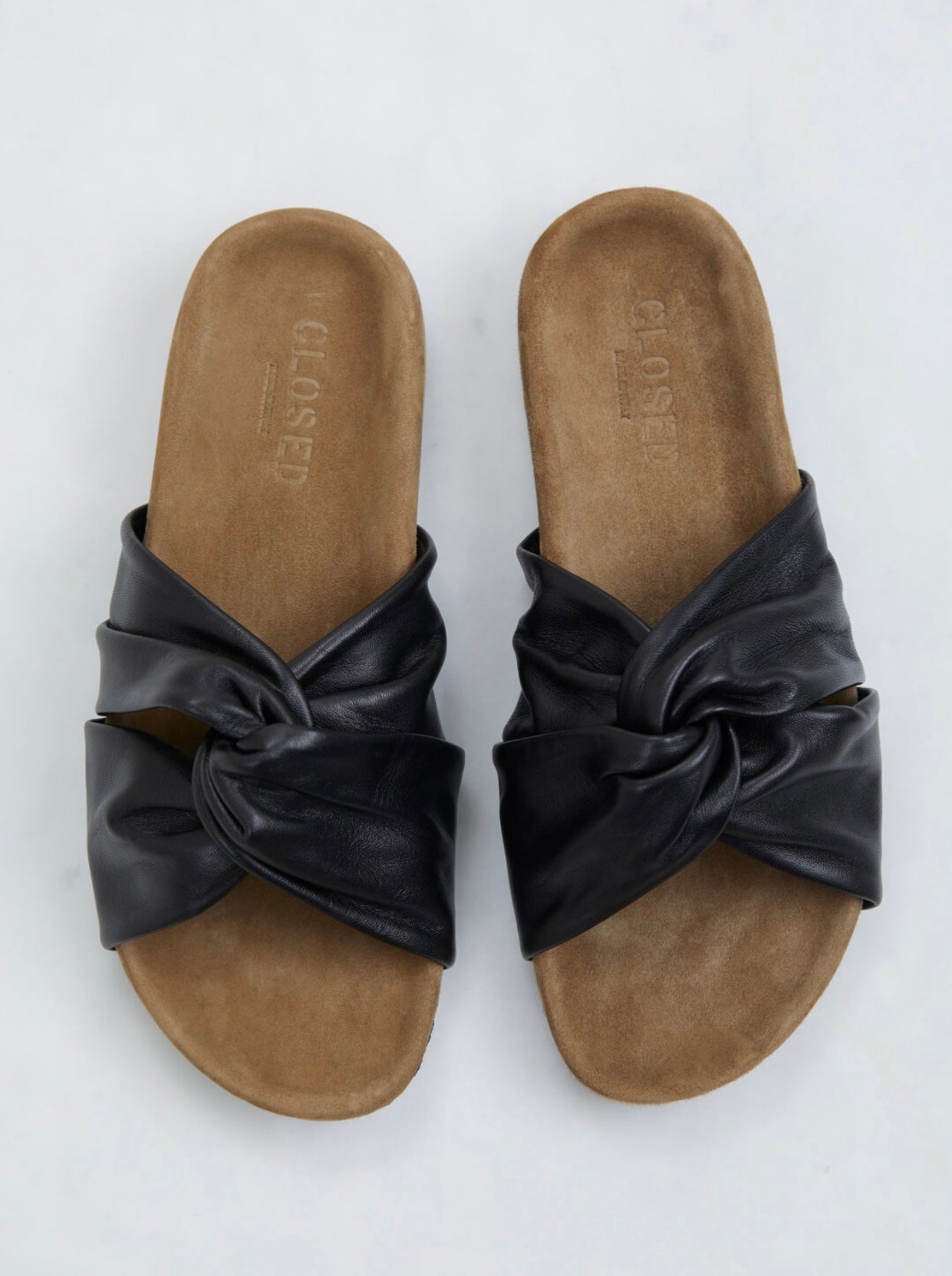 OUTLET Closed Slippers Leder Zwart