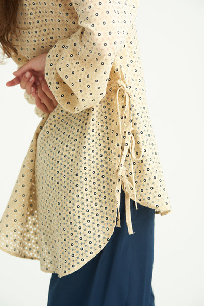 OUTLET Rue De Tokyo Bloes Susanne Melanie Printed Beige Flower