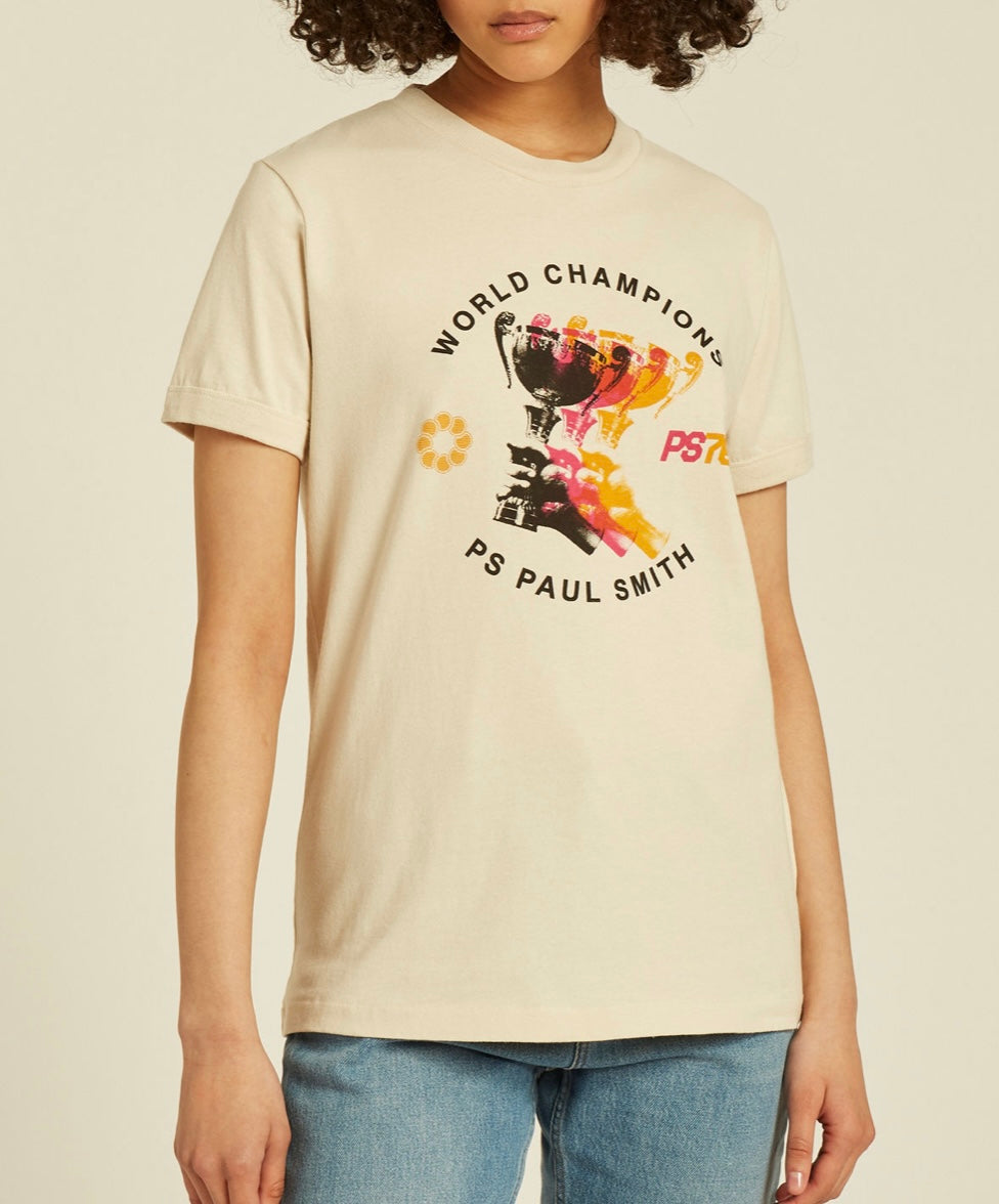OUTLET Paul Smith T-shirt Ecru 'Champions' Logo