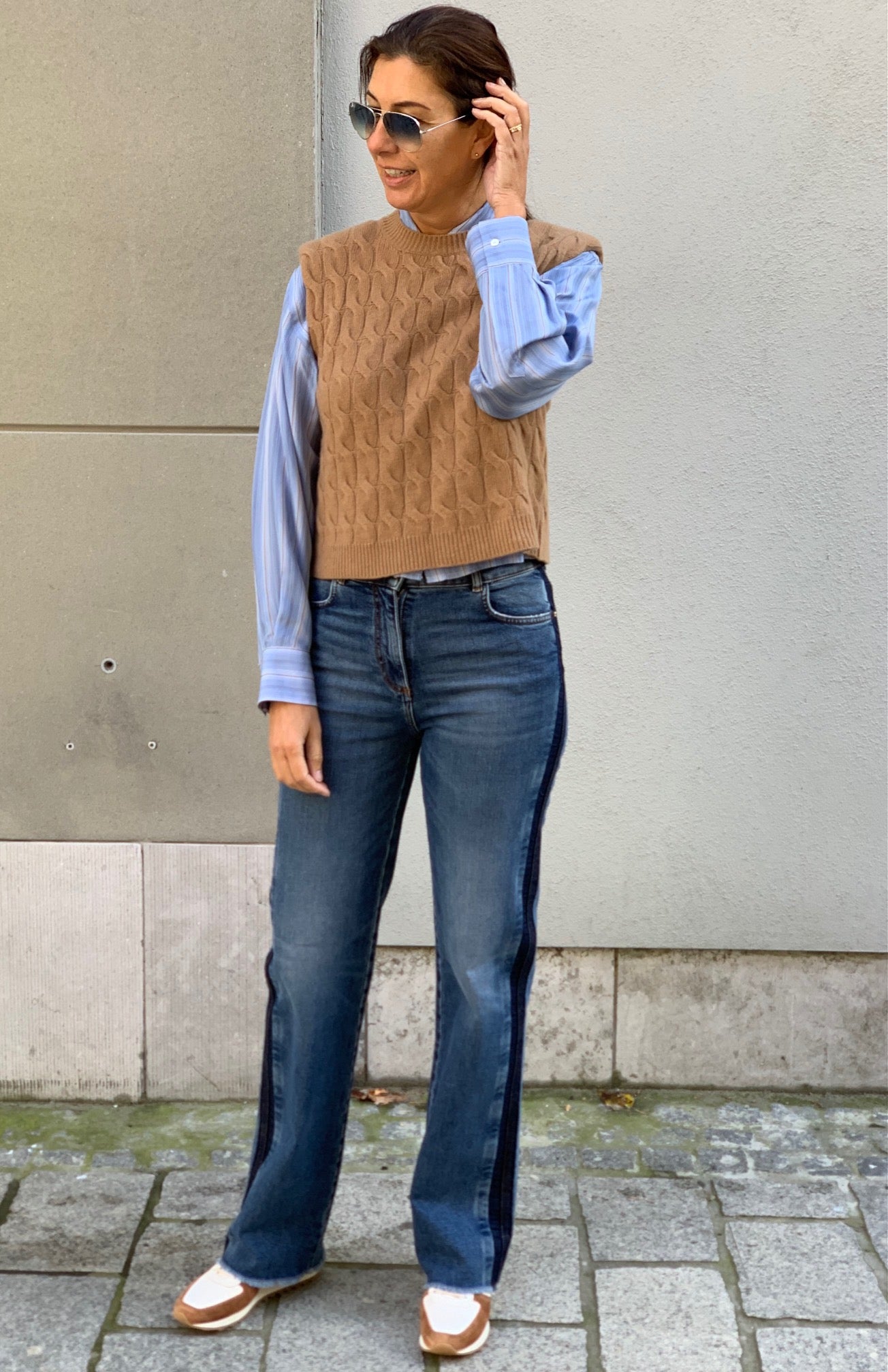OUTLET Seventy Jeans Hoge Taille Lang Streep Opzij