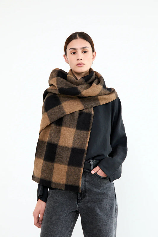 Liv The Label Sjaal Iris Camel / Black Check