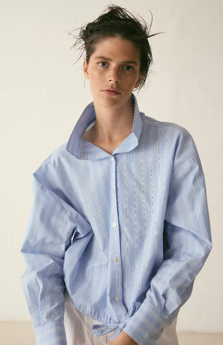19.70 Bloes Cropped Streep Licht Blauw