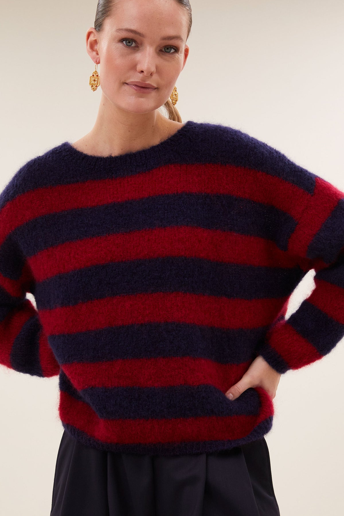 By-Bar Pull Gigi Wine Stripe