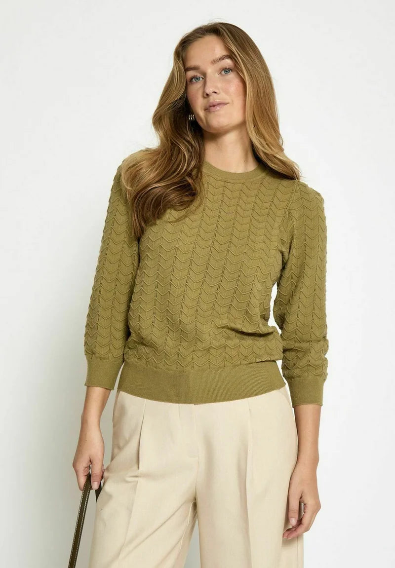 Peppercorn Pull Rosy 3/4 mouw Gray Green
