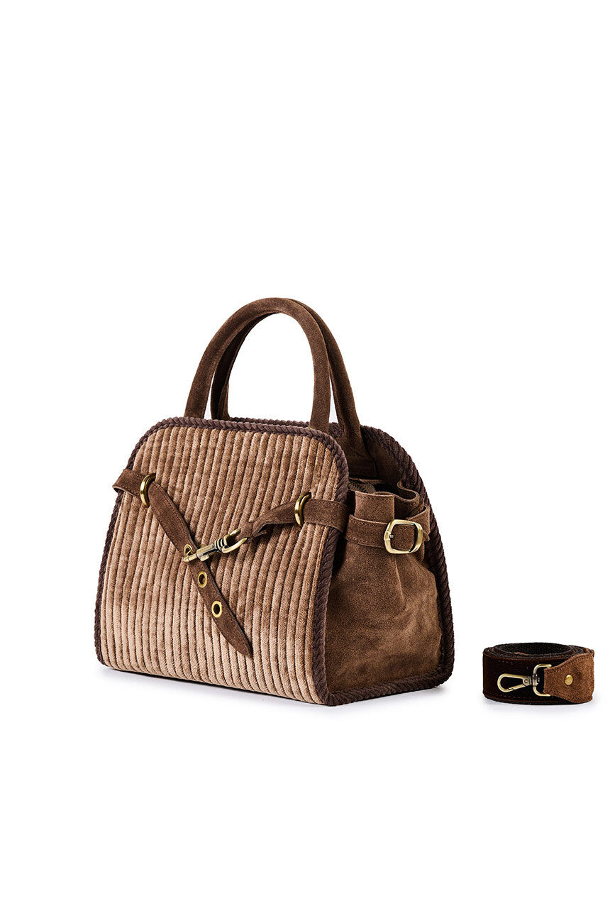 OUTLET Viamailbag Tas April Velvet Bruin