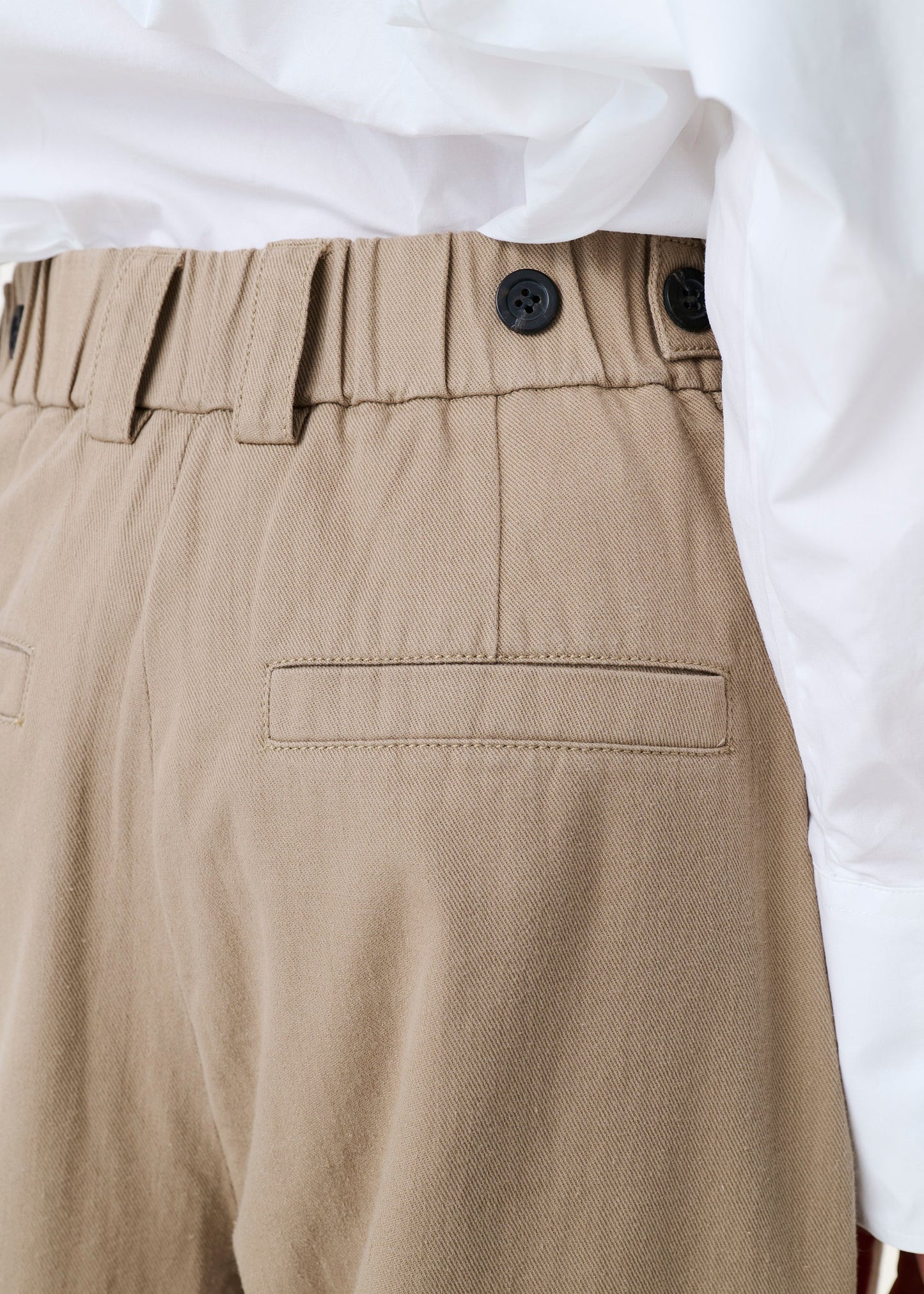 Zenggi Broek Twill Elastic Barb Sand