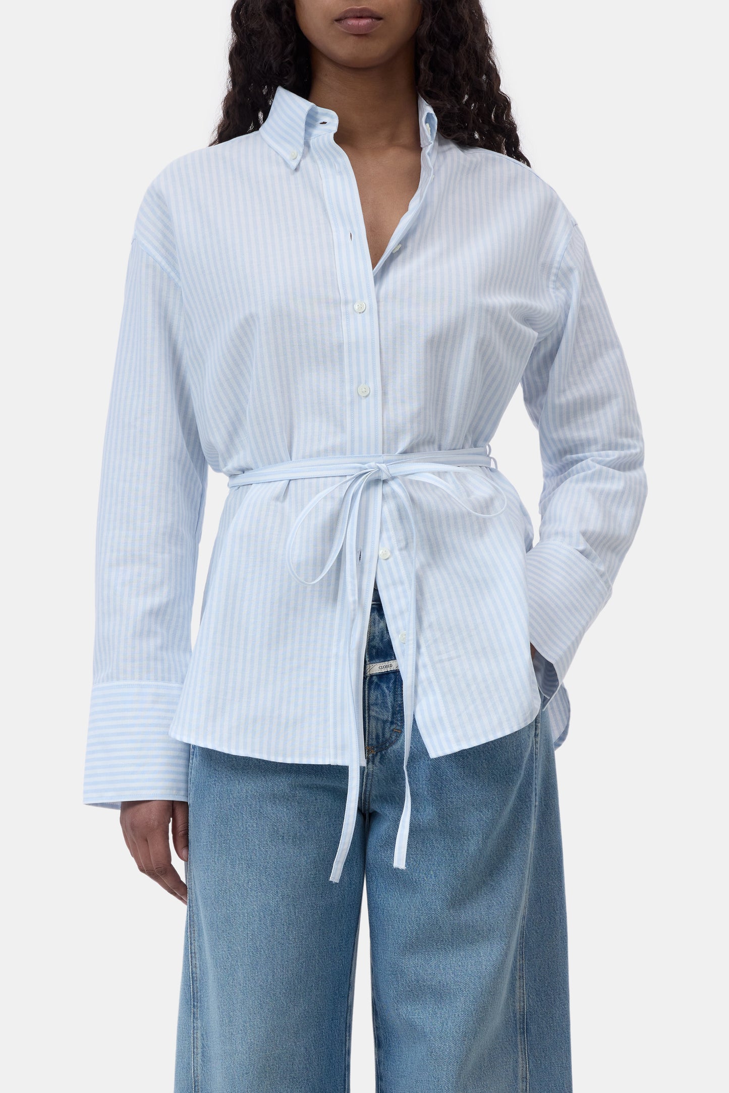 Closed Bloes Lang Streep Powder Blue