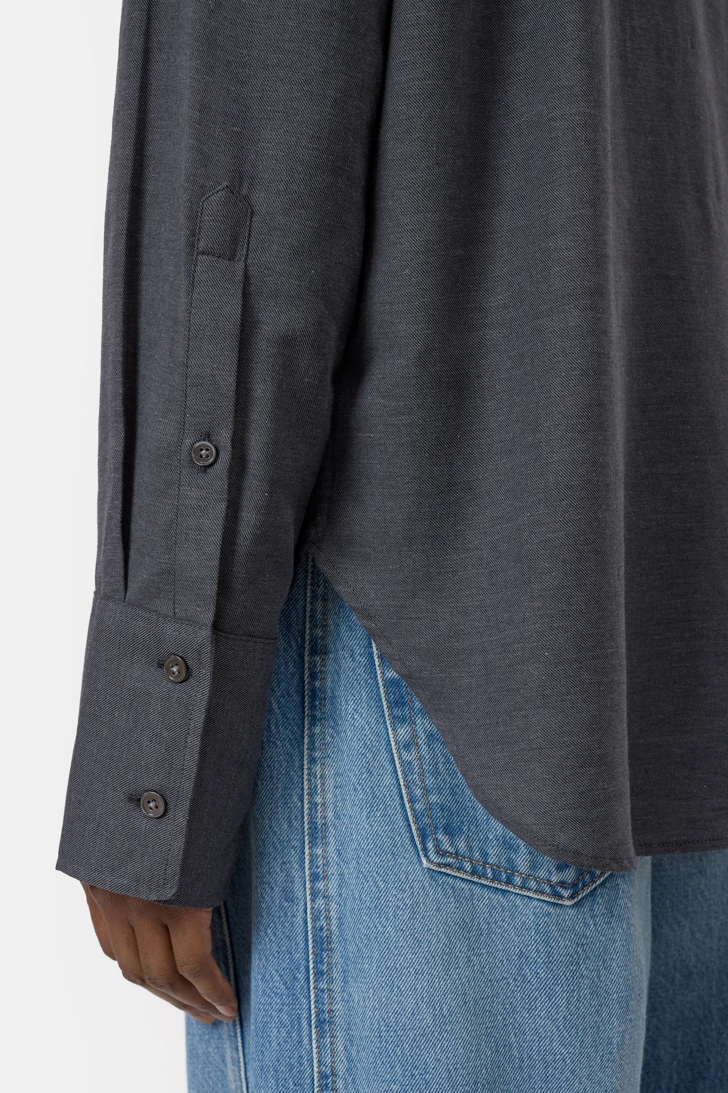 Closed Bloes met Strik Dark Grey Melange