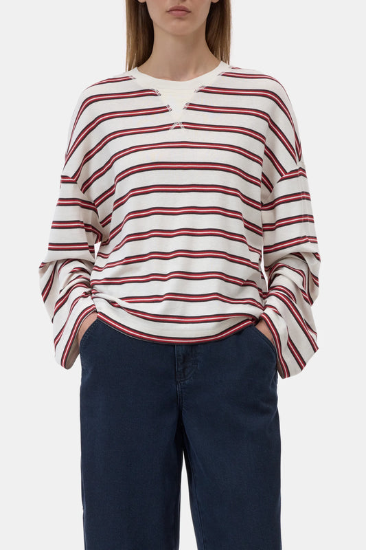 Closed T-Shirt Lange Mouwen Gestreept Ivoor