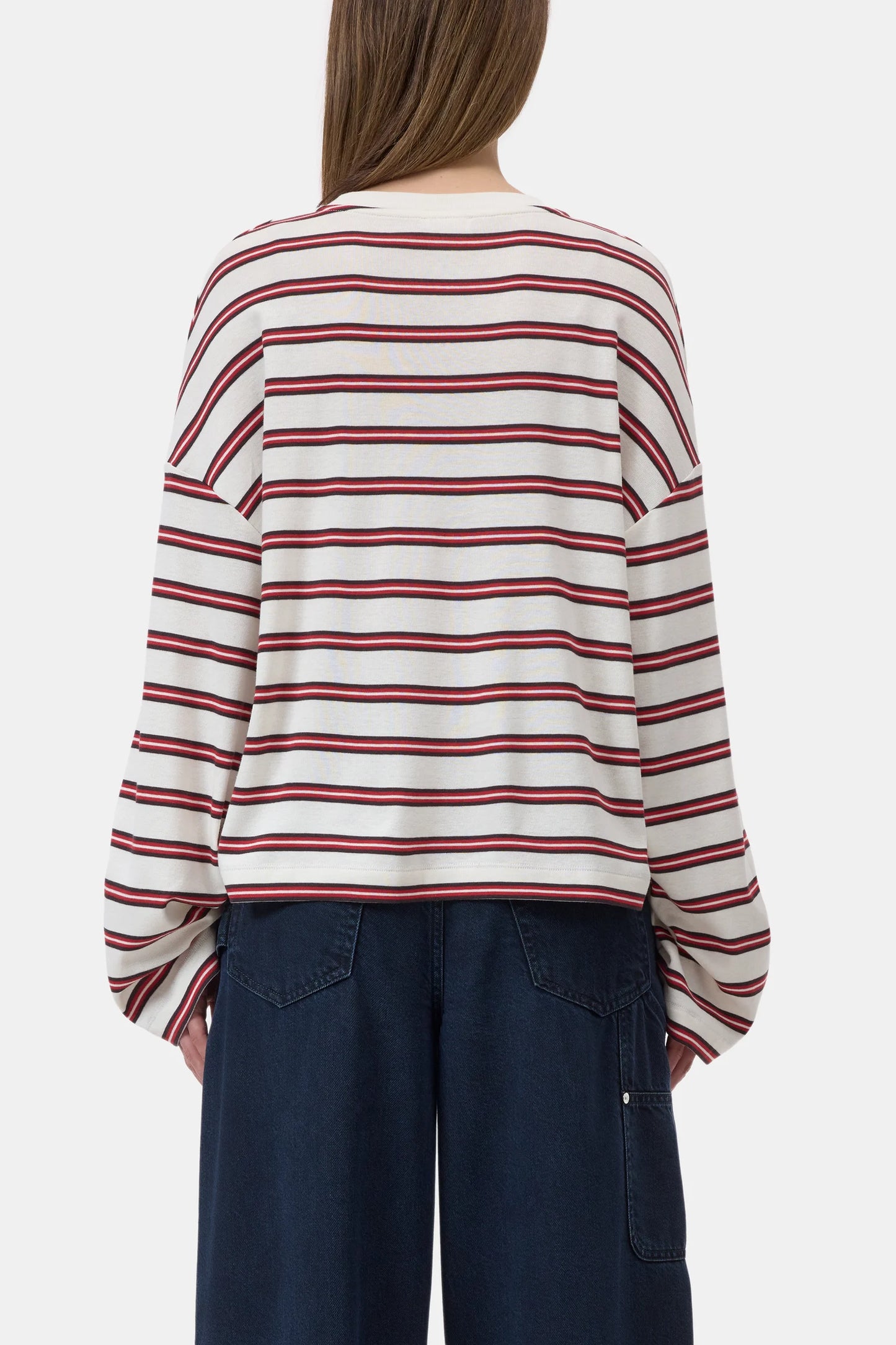 Closed T-Shirt Lange Mouwen Gestreept Ivoor