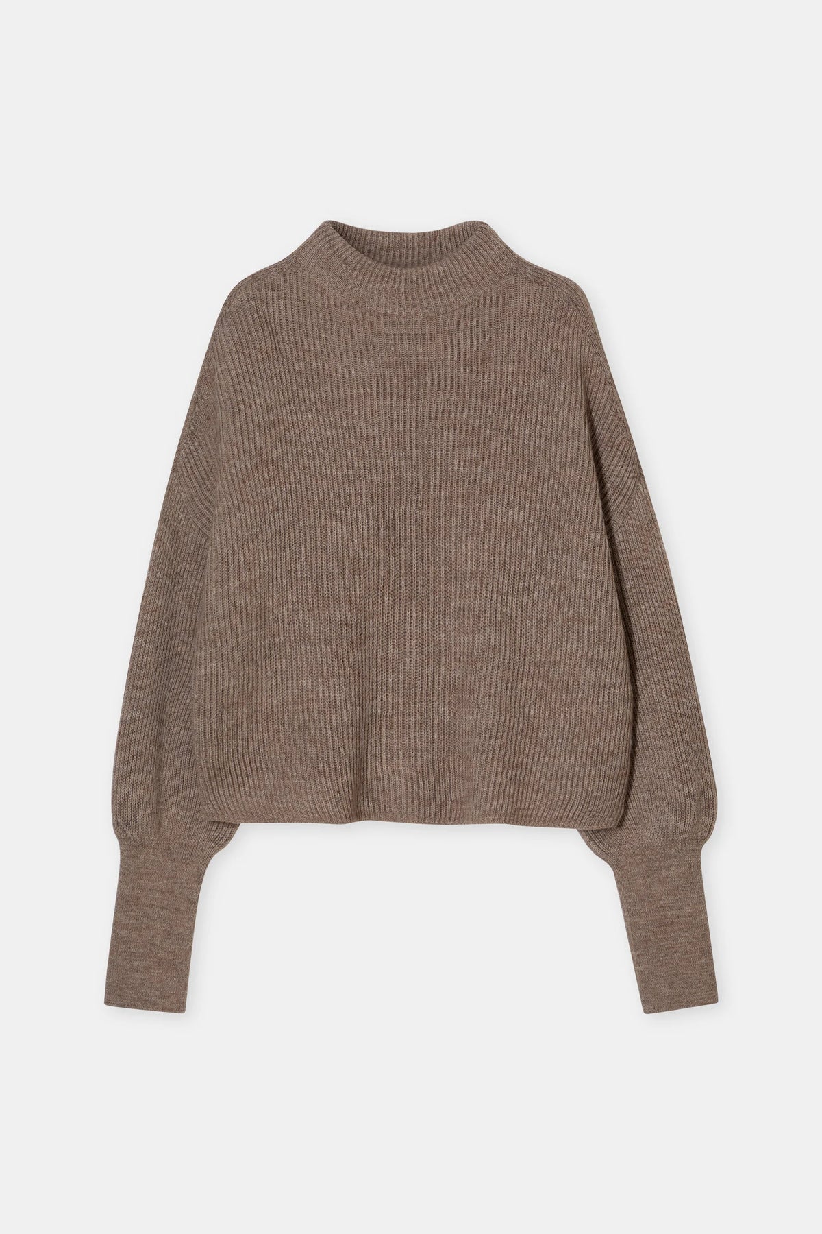 Closed Pull Opstaande Kraag Hazel Beige