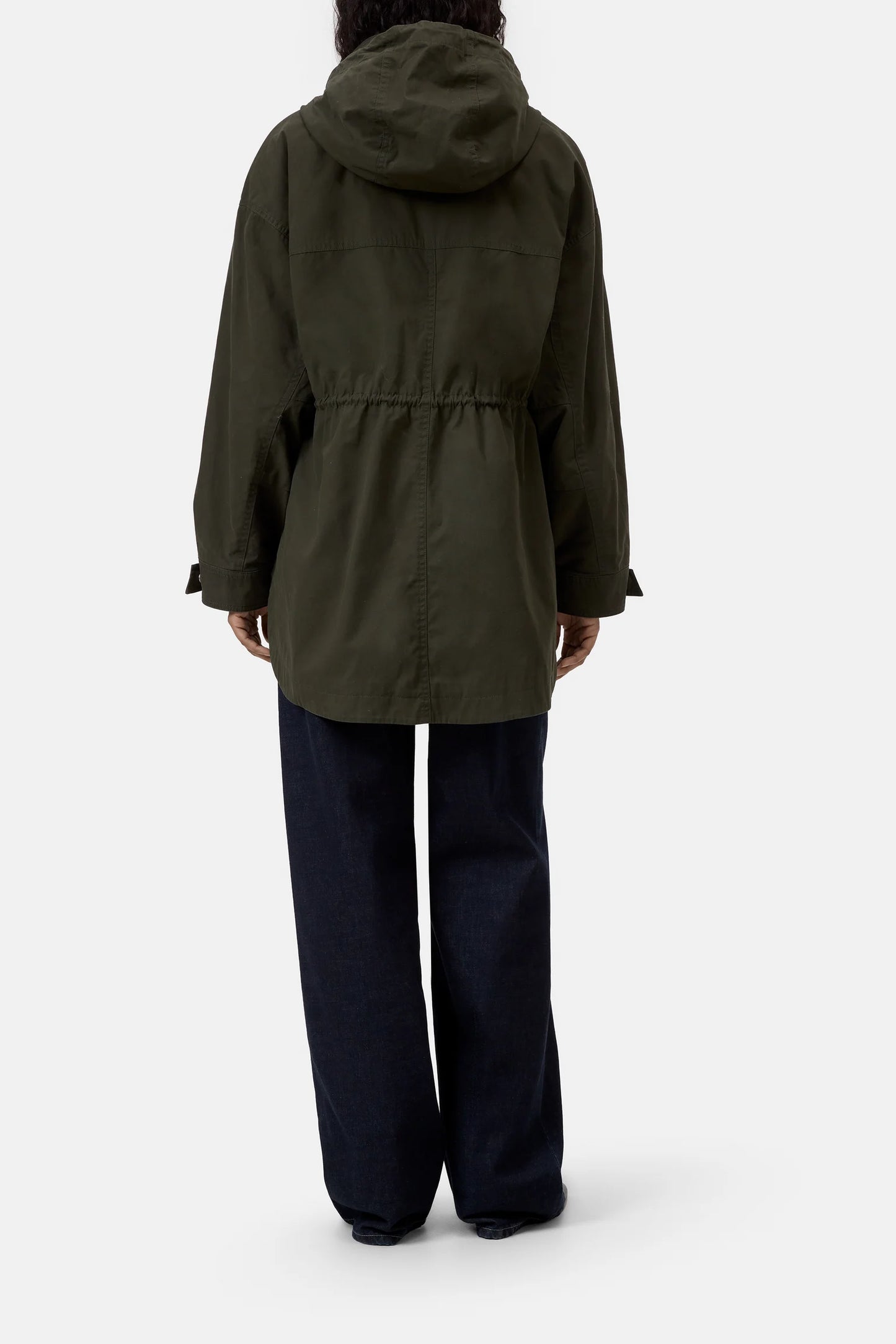 Closed Parka met Kap Dark Olive Green