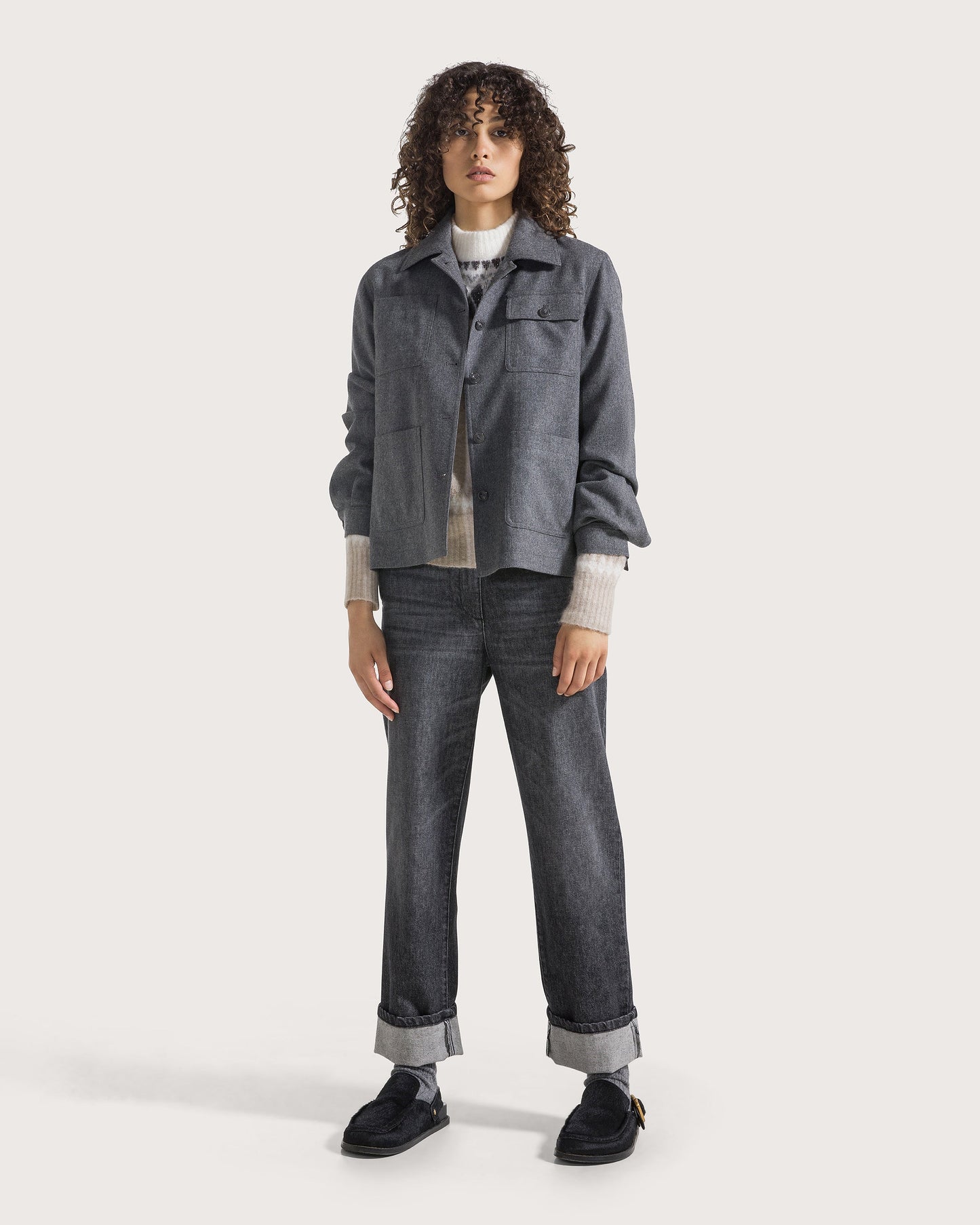 19.70Seventy Jeans Grijs met Omslag