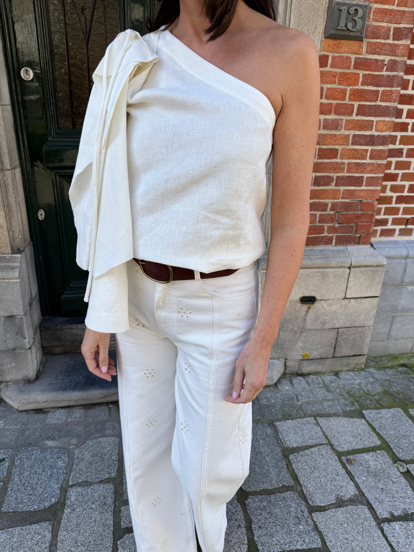 Eleh Top Assymetrisch met Bloem