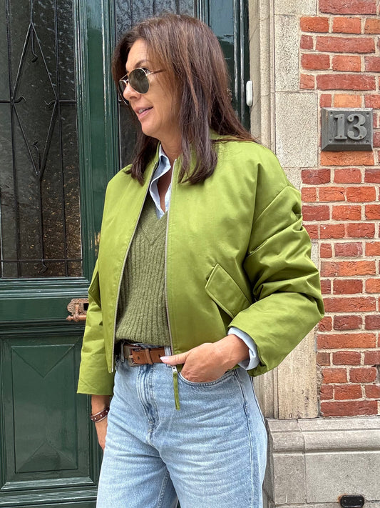 Closed Bomber Pistachio Green