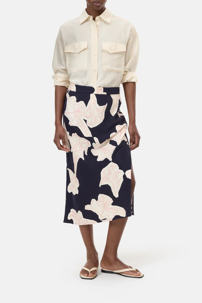 Closed Rok Bloemenprint Donker Blauw