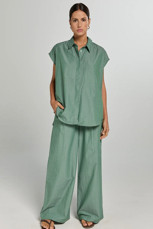 Liv The Label Broek Leonie Green / White Striped