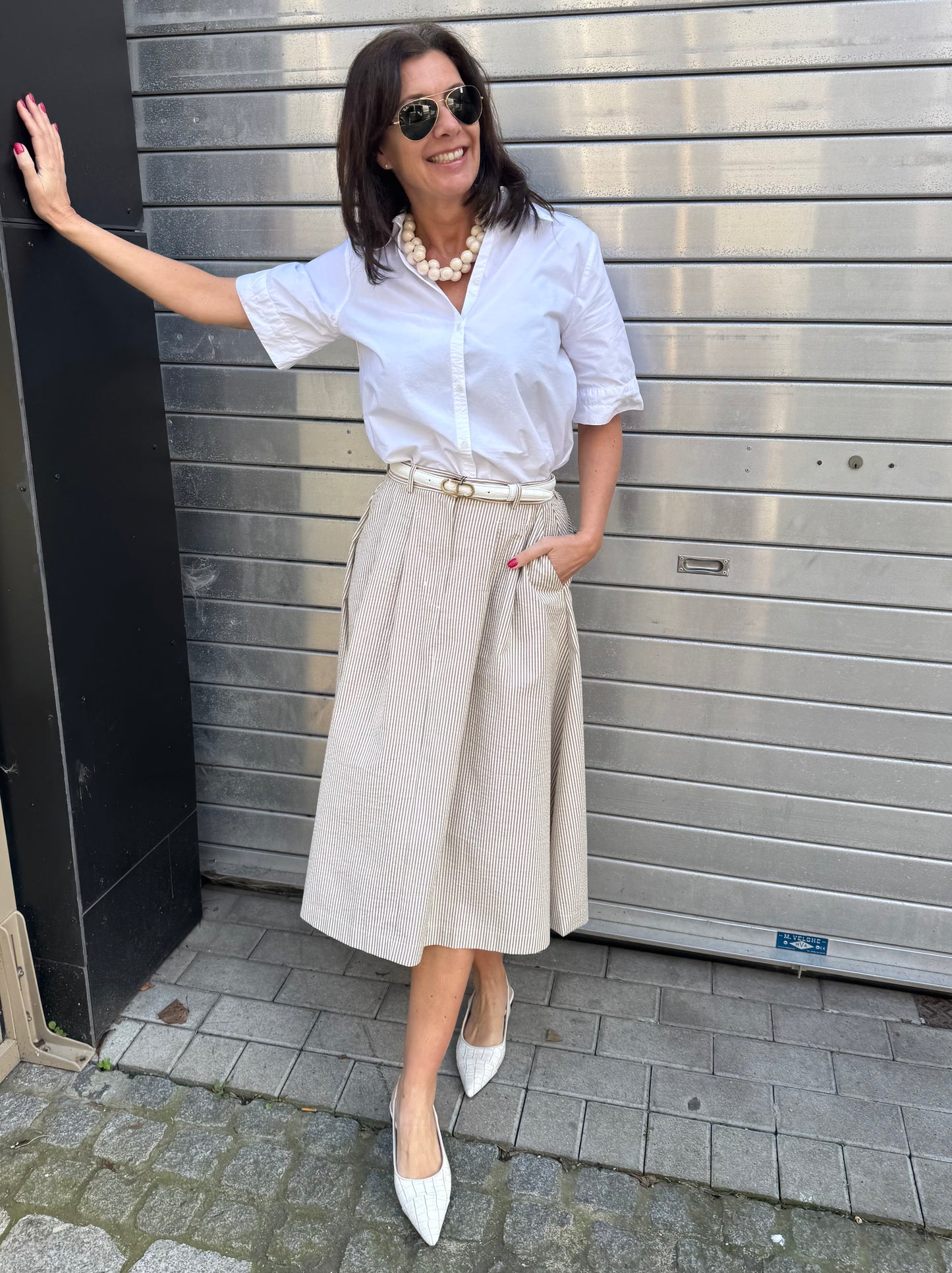 Rue de Tokyo Rok Pen Brown Stripe