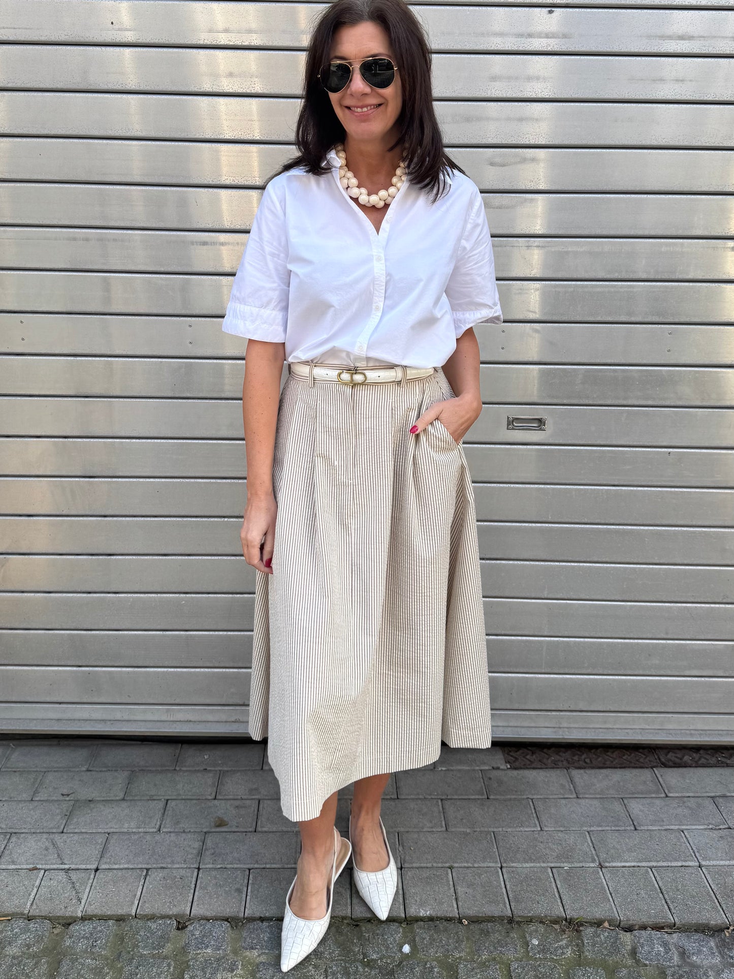 Rue de Tokyo Rok Pen Brown Stripe