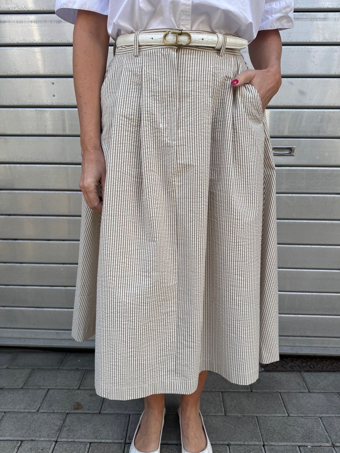 Rue de Tokyo Rok Pen Brown Stripe
