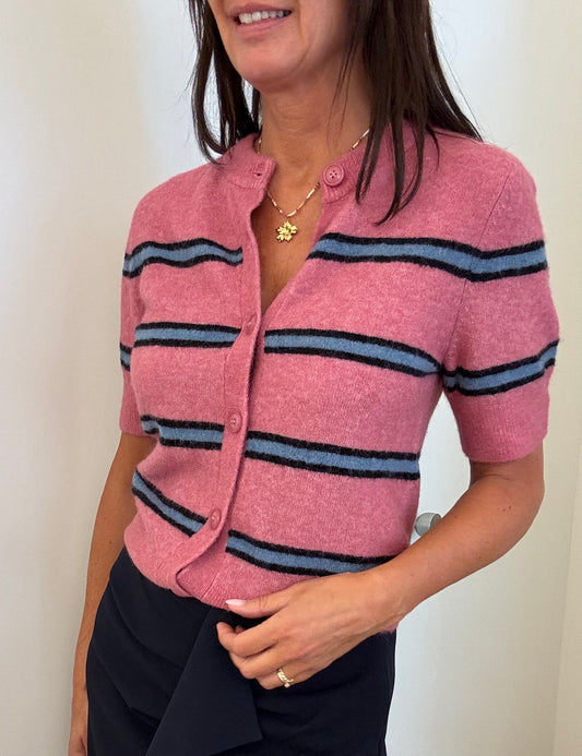 Samsoe Samsoe Cardigan Sanoura Korte mouw Rose Wine