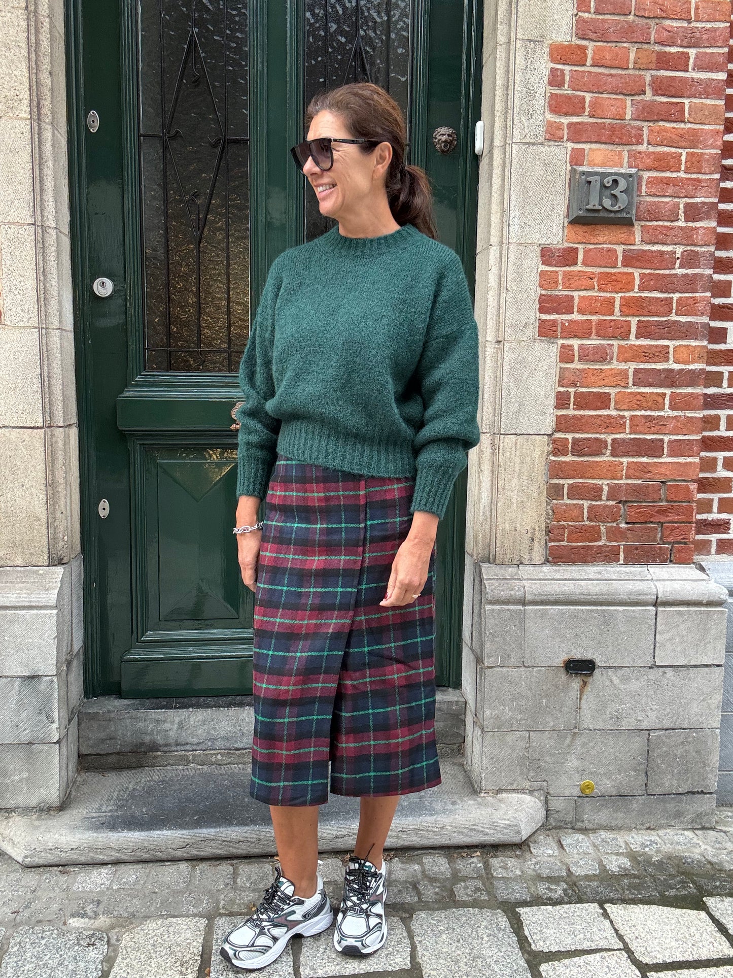 Liv The Label Rok Midi Drew Burgundy/Blue Check