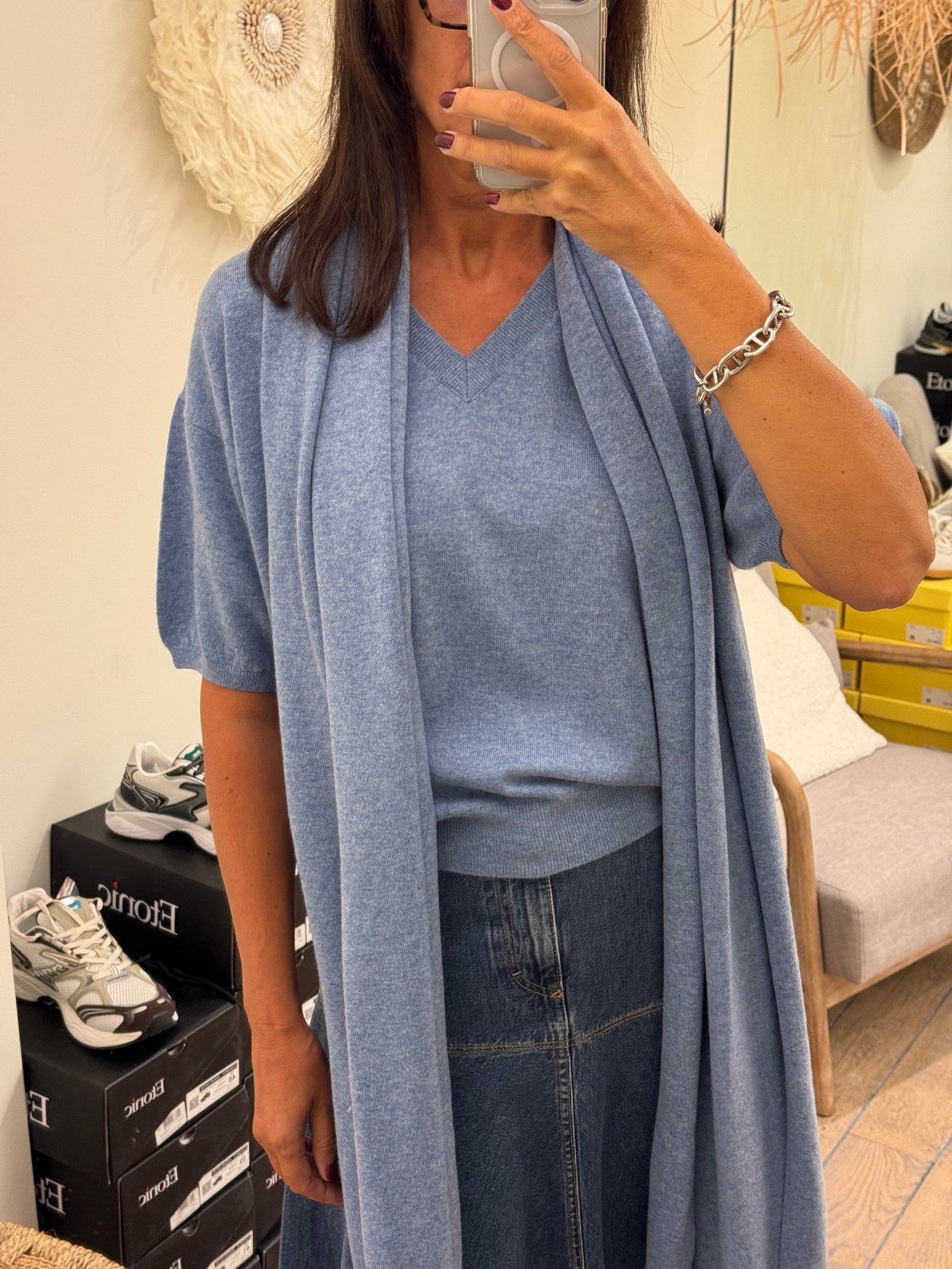 Janice Sjaal Santos Denim Blue