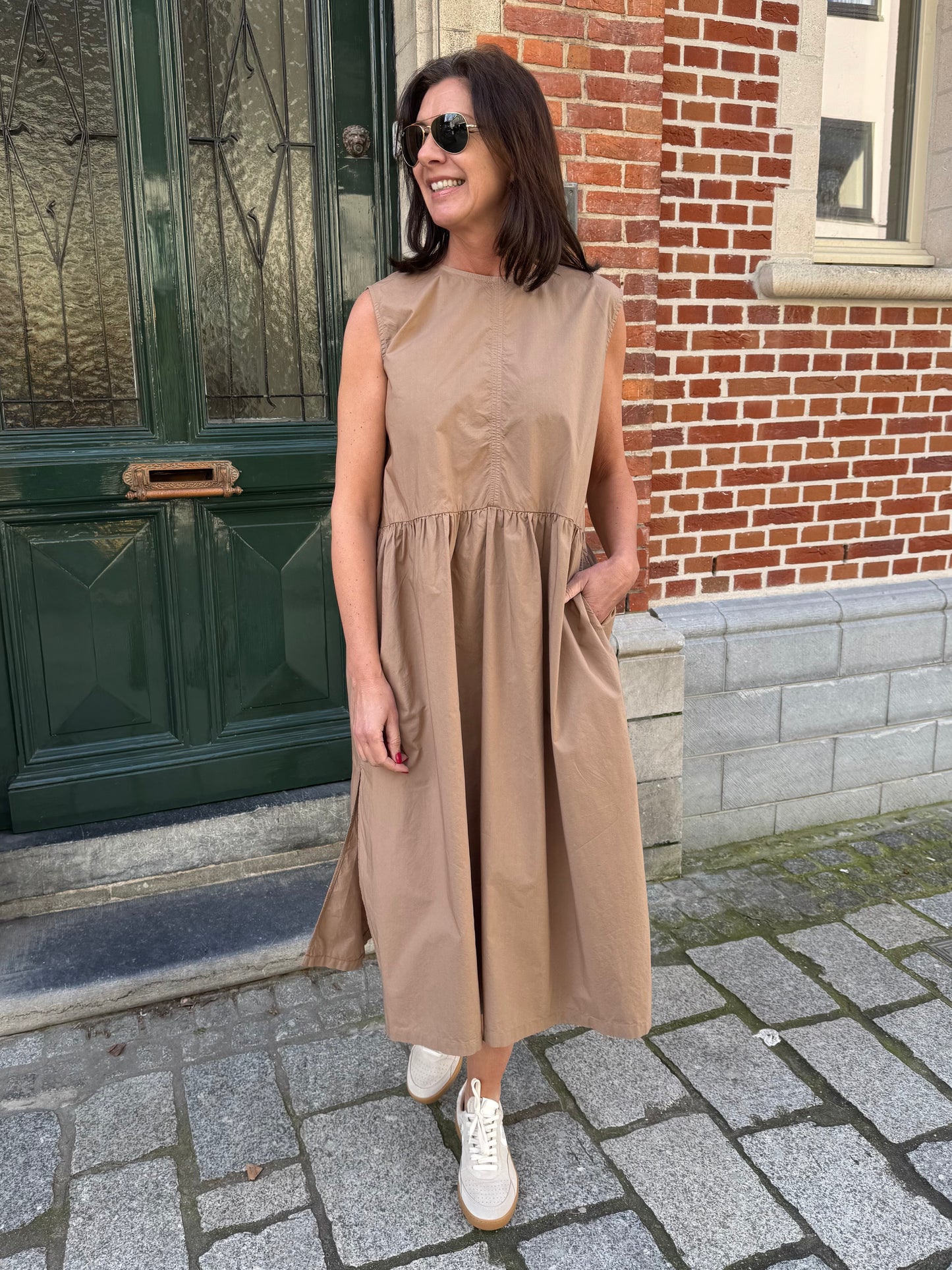 Rue de Tokyo Jurk Diane Popeline Mocha