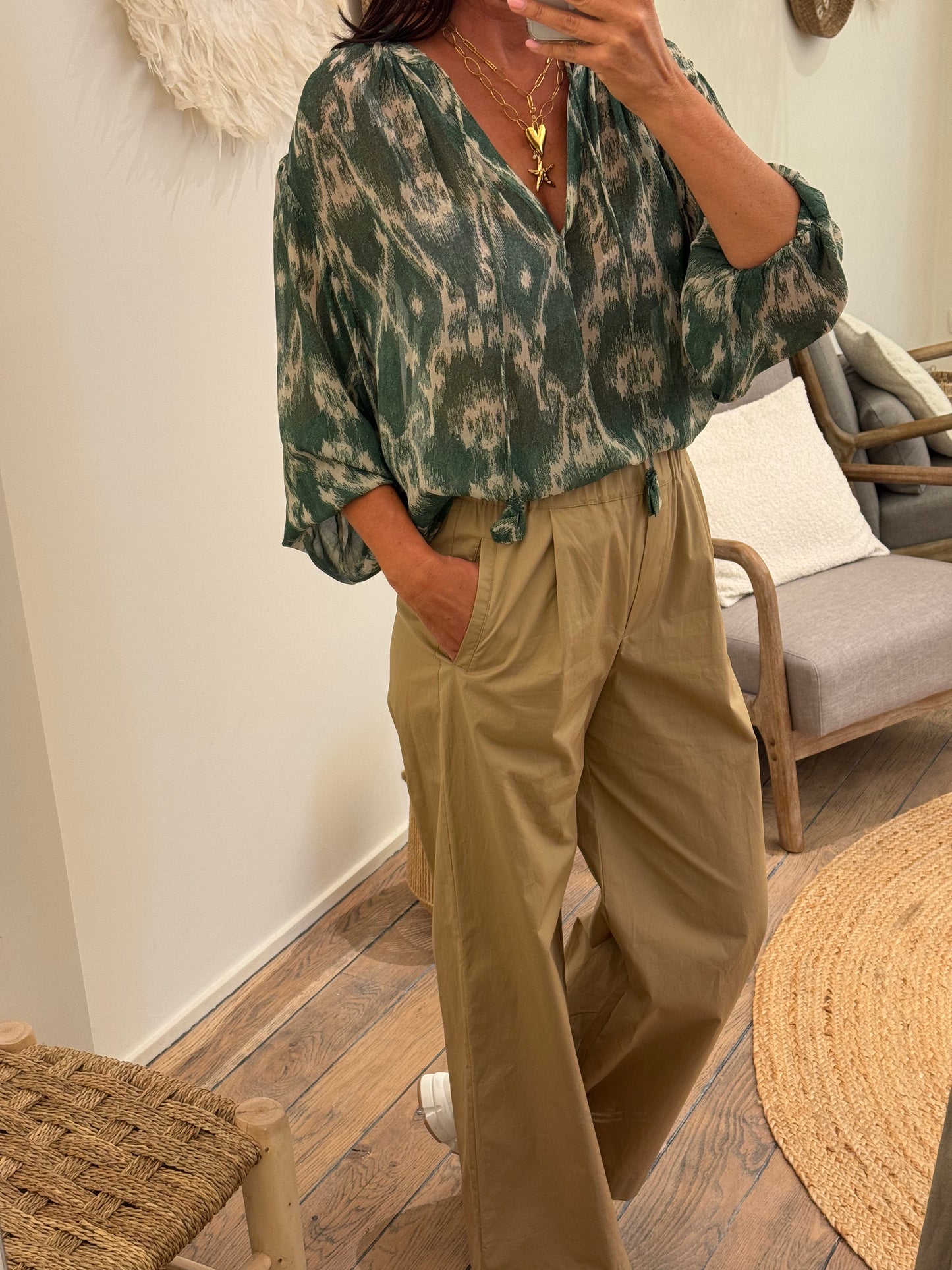 By-Bar Broek Benji Poplin Camel