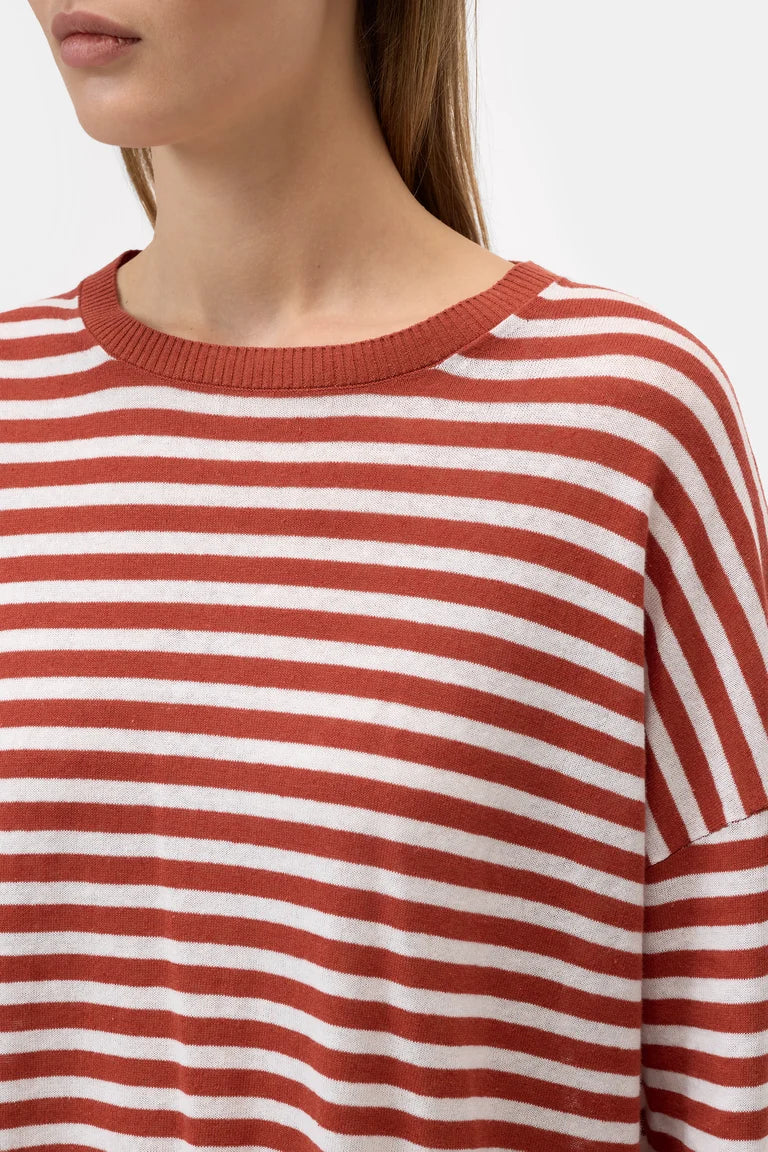 Closed T-Shirt Lange Mouwen Streep Brick Red