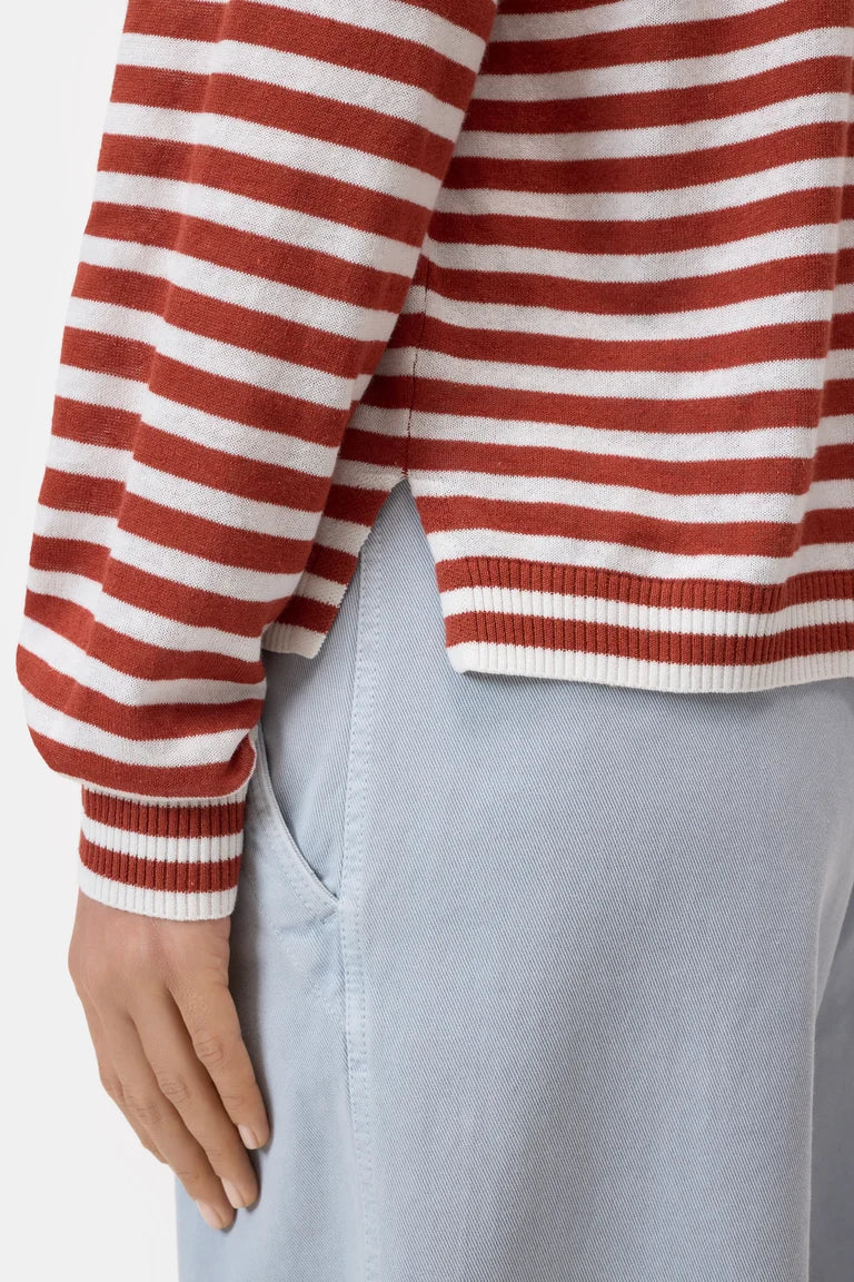 Closed T-Shirt Lange Mouwen Streep Brick Red