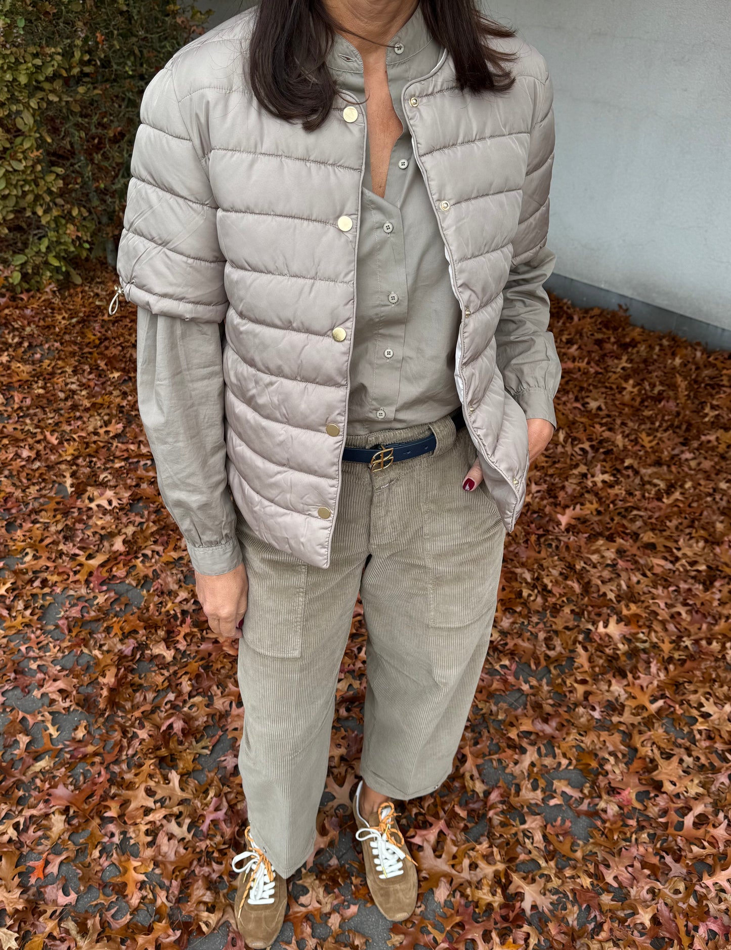 Coster Copenhagen Jas Asta Quilted Korte Mouwen Sand