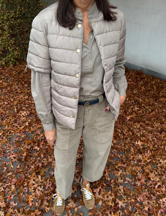 Coster Copenhagen Jas Asta Quilted Korte Mouwen Sand