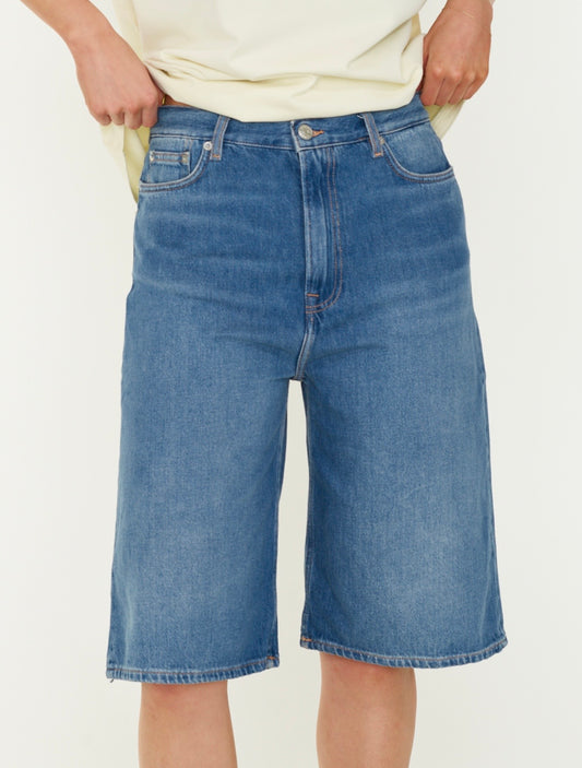 OUTLET Samsoe Samsoe Short Sarebecca Fluid Denim