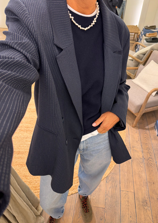 Liv The Label Blazer Indy Marine Pinstripe