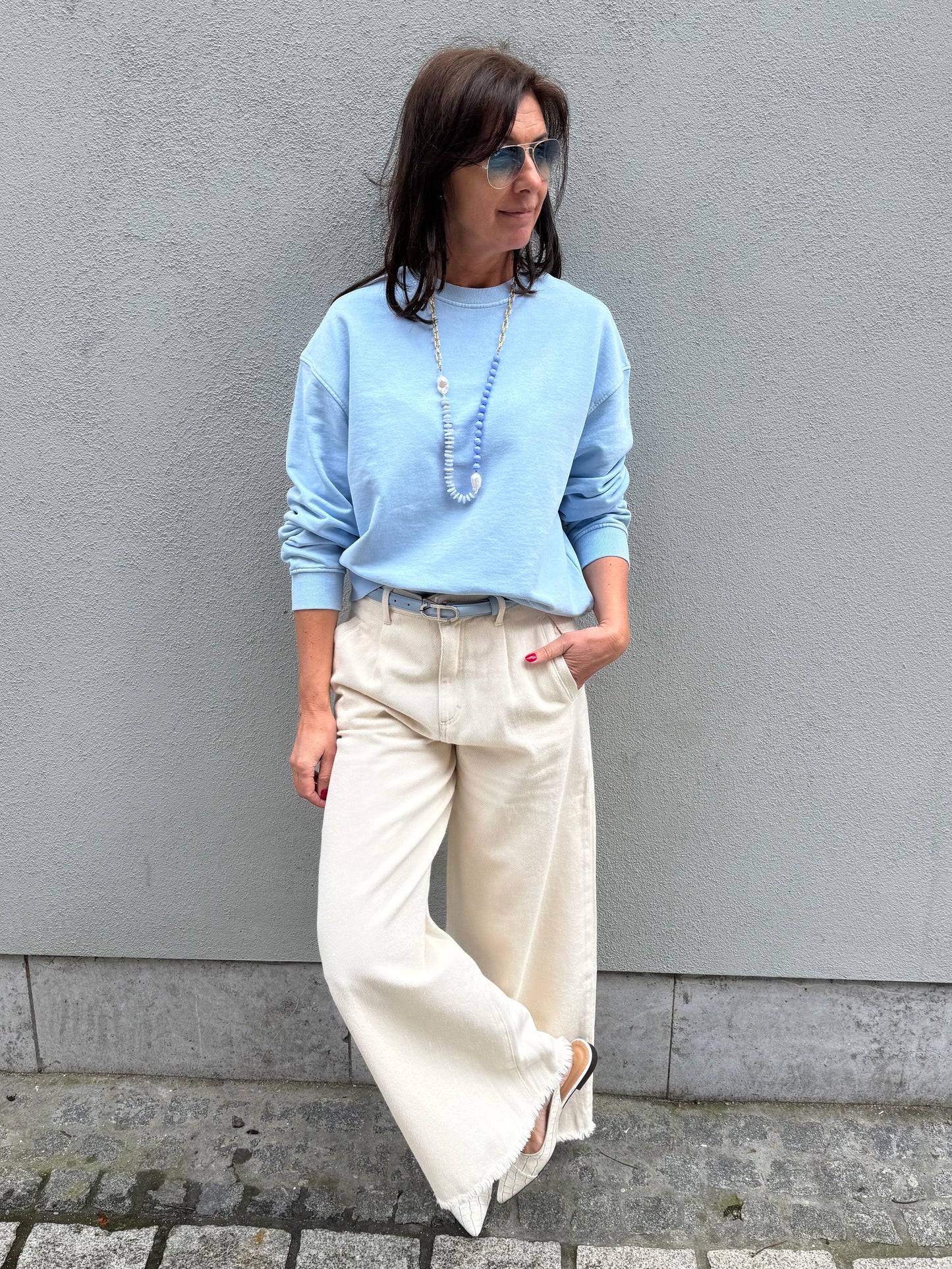 Samsoe Samsoe Sweater Savan Cashmere Blue Pigment